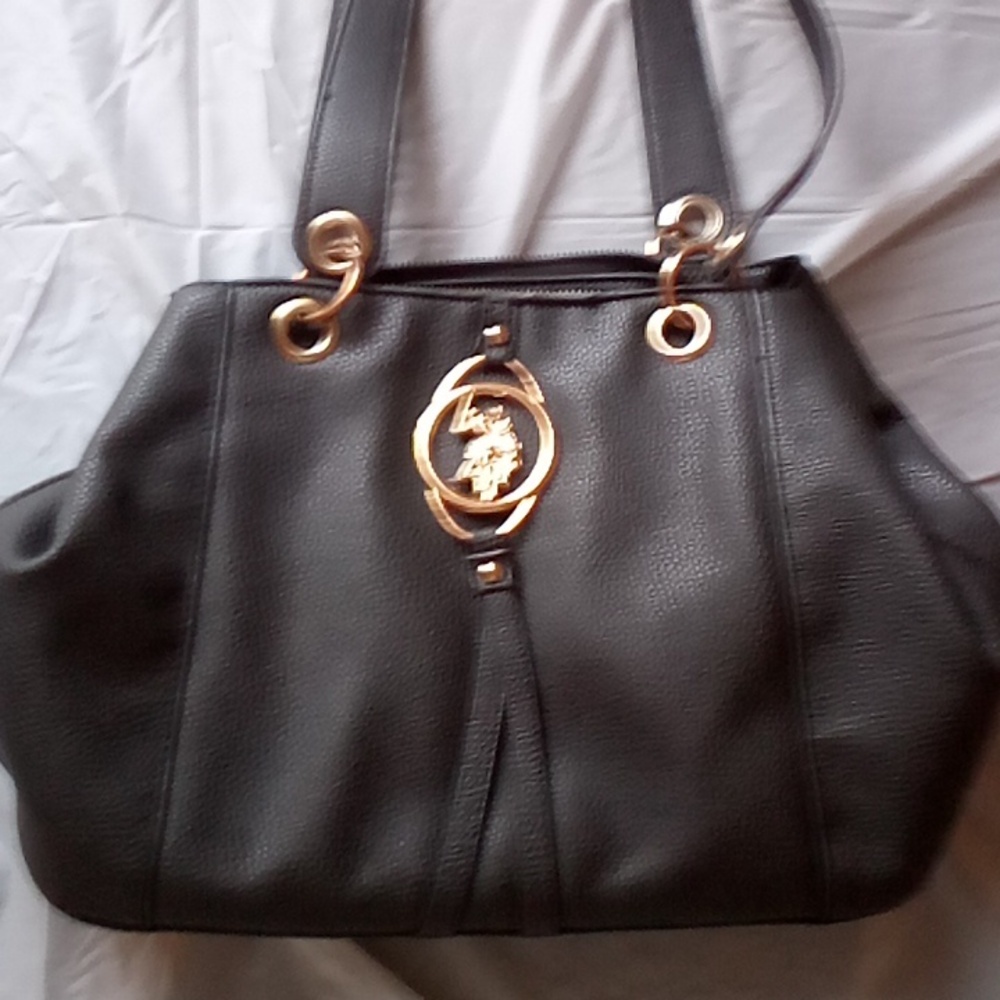 All black Ralph Lauren purse two straps brand new beautiful for summertime.